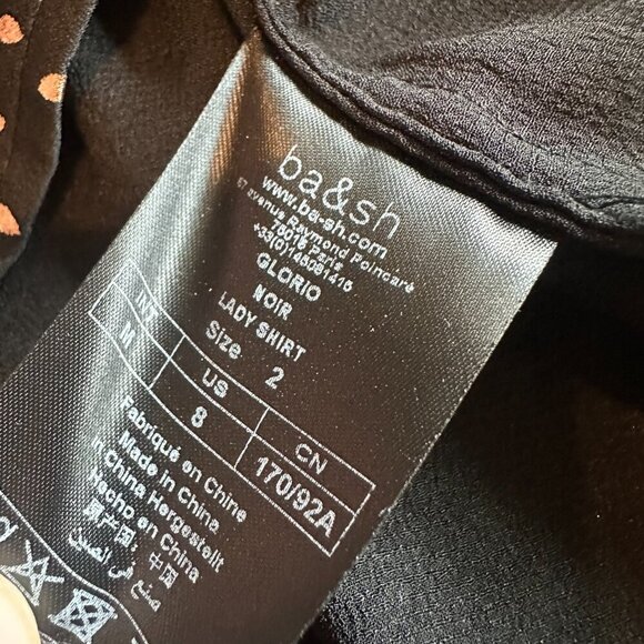 BA&SH Chemise Glorio Button-Down Shirt Top Blouse Long Sleeve Foil Size 2 NWT - Picture 3 of 15